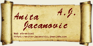 Anita Jacanović vizit kartica